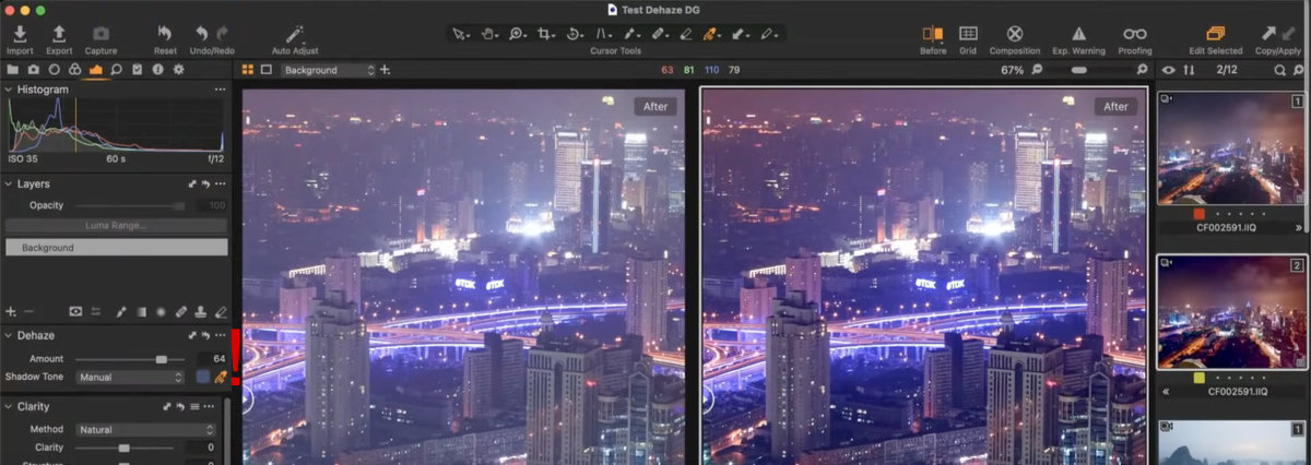 Capture One 21 Dehaze Náhled